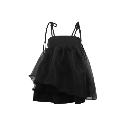 ORIASTAR Топ на бретелях с наполнителем платье женское черный