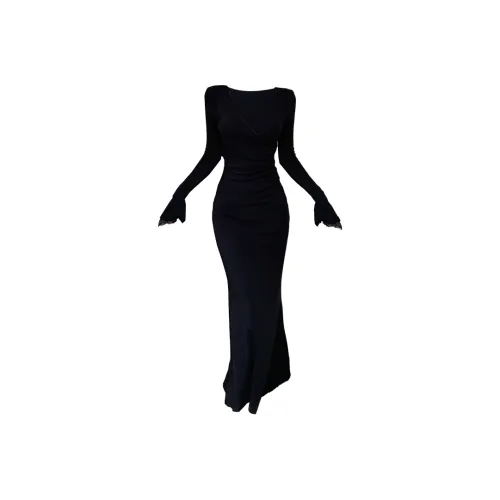 TURN UP KNIT Длинная Юбка Женская Черная