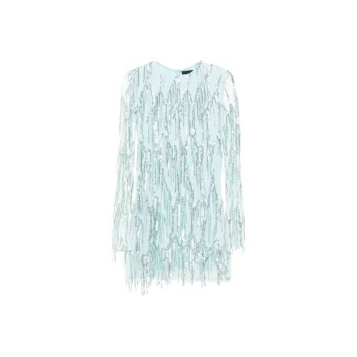 Rotate Длинное платье с длинными рукавами женское ледяной синий