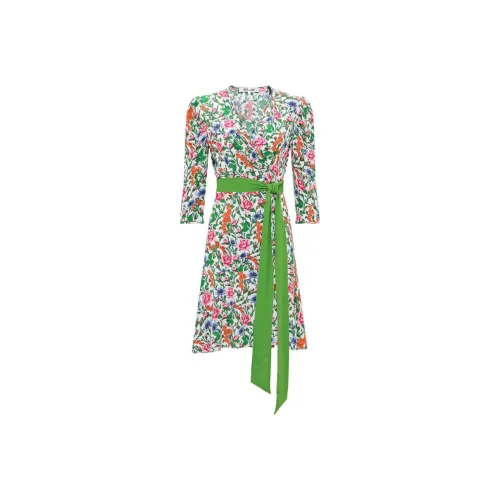 DVF Diane Von Furstenberg Длинное платье с длинными рукавами женское многоцветное