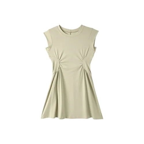 ZCDECO Без рукавов Платье Женское Хаки Зеленый