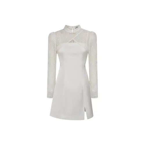 TAMMY TANGS Белое Женское Длинное Платье с Рукавами