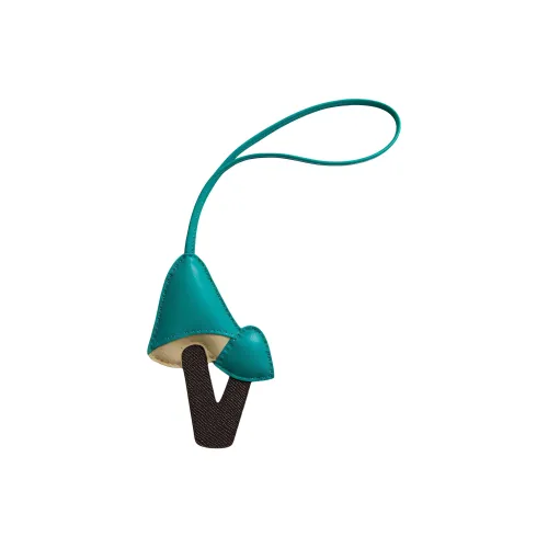 HERMES Сумка с аксессуаром Bag Charm из овечьей и телячьей кожи женский циановый