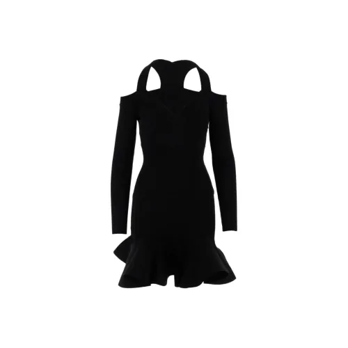 Alexander McQueen Black Женские Длинные Рукава Платья