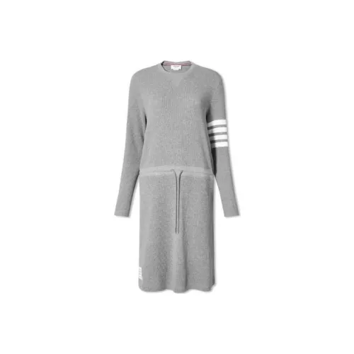 THOM BROWNE Светло-серый Женские Длинные Платья с Рукавами
