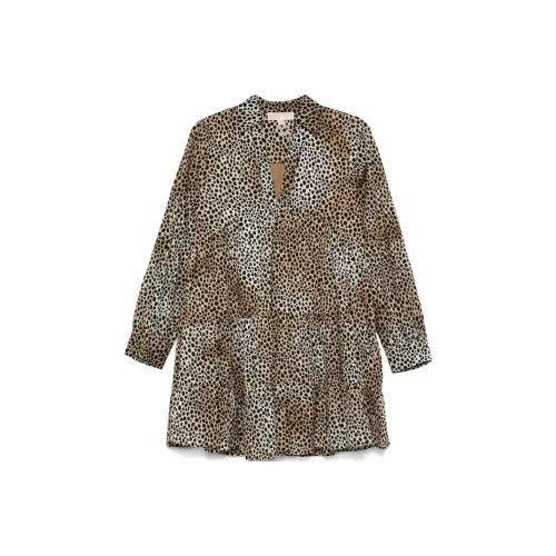 MICHAEL KORS Длинное платье с длинными рукавами женское коричневое