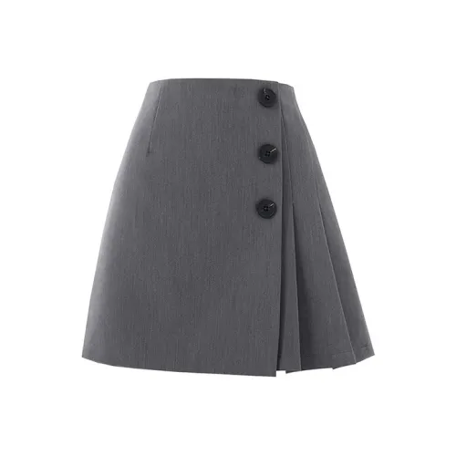 SOON FLOWER Повседневные короткие юбки Женские Серый