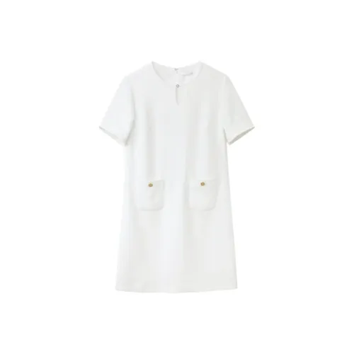 OVV Морозно-белый 09 Женские Короткие Платья с Рукавами