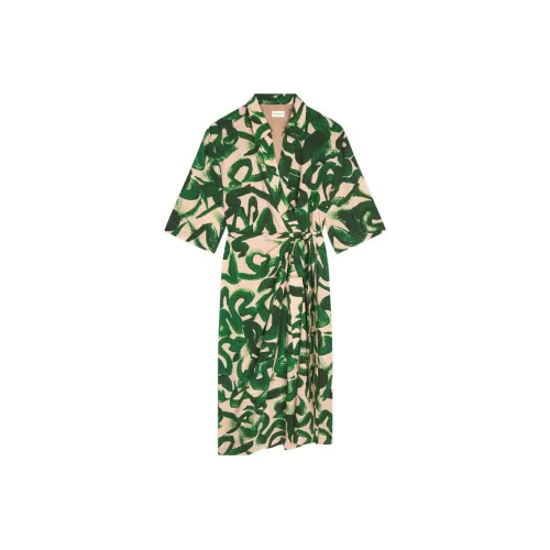 DRIES VAN NOTEN Темно-зеленый Женские Длинные Платья с Рукавами