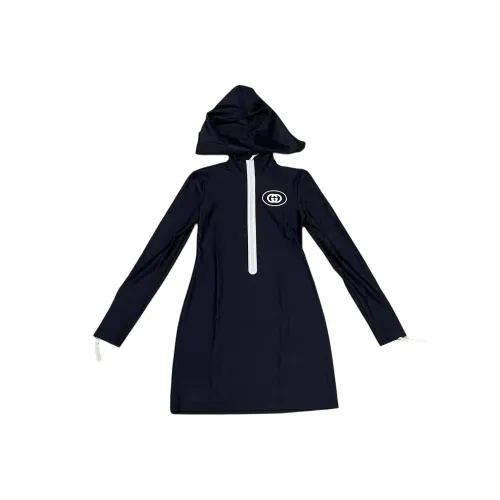 GUCCI Длинное платье с длинными рукавами женское черное