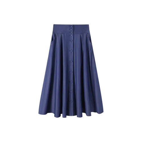 NAVIGARE Деним Длинная Юбка Женская Морской Синий
