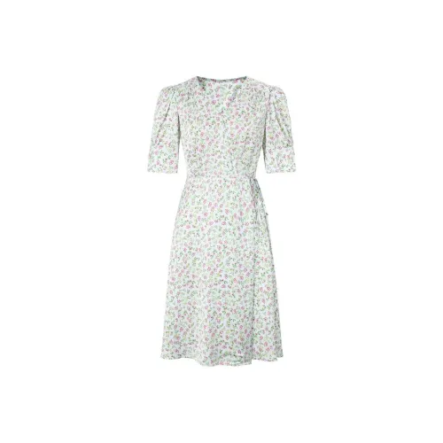 GIORZIO Короткий рукав Платье Женское Светло-зеленый Узор