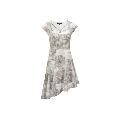 ONLY HF9 Aniseed Принт Женские Короткие Платья с Длинными Рукавами