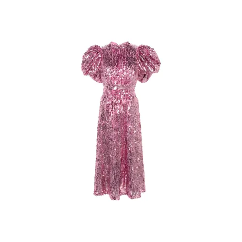 Rotate SS24 Короткий рукав Платье Женское Розовое