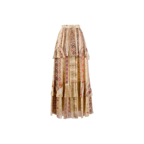 ETRO Хаки Женские Повседневные Длинные Юбки