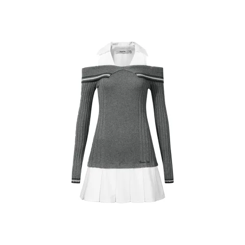 Guuka Hero Длинное платье с длинными рукавами женское серое