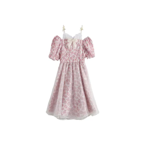 ONE PASS STUDIO Короткий рукав Платье Женское Розовое