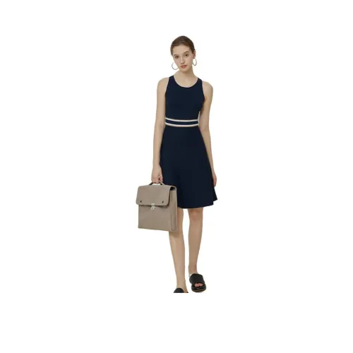 Mix Selection Темно-королевский синий Женские Платья с Коротким Рукавом