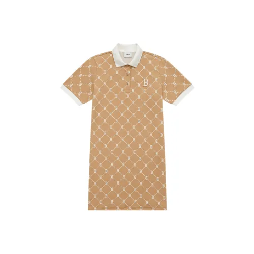 MLB Boston Red Sox SS24 Короткий рукав Платье Женское Светлый Верблюжий