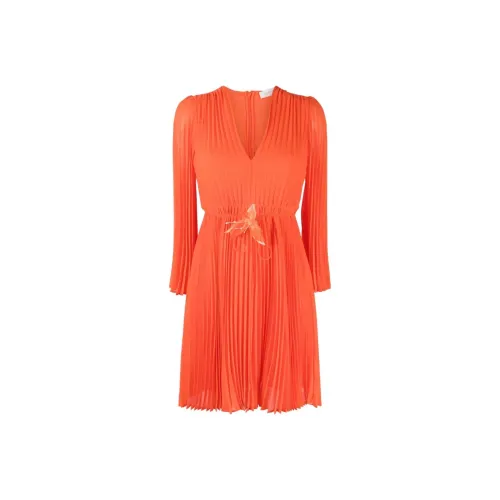 Zimmermann SS23 Длинное Платье с Длинными Рукавами Женское Ярко-красное