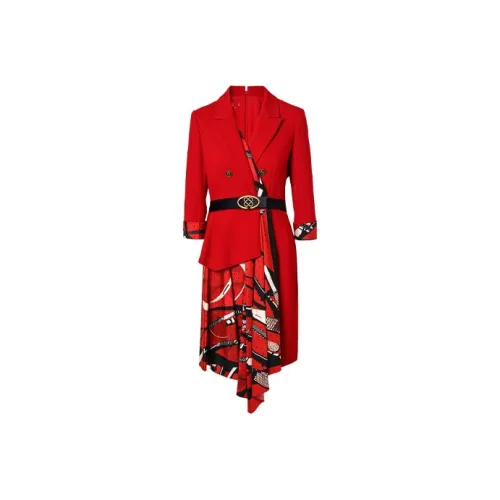 OBBLIGATO Red Женские Длинные Рукава Платья