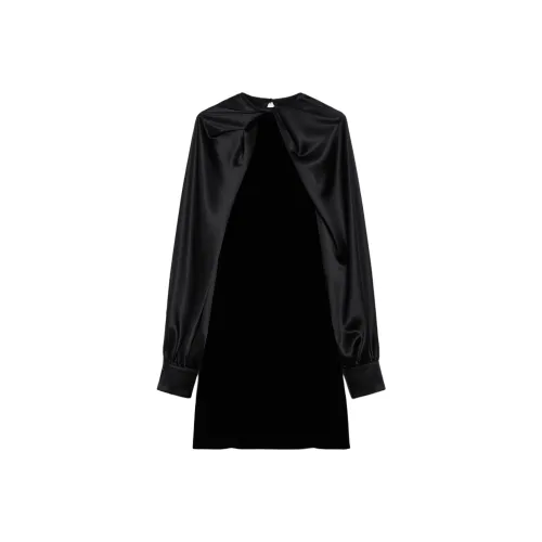 MaxMara Длинное платье с длинными рукавами женское черное