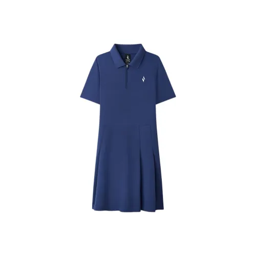 Skechers Короткий рукав Платье Женское Средневековый синий 007D