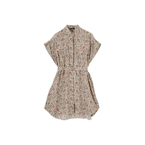 Loro Piana Женские Короткие Платья с Рифленым Воротником Цвет Георгин