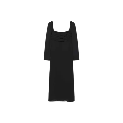 ARITZIA FW24 WILFRED AMUSE Длинный рукав Платье-миди Длинное платье с рукавами Женское Черное Черное