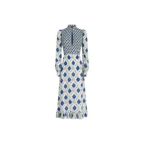 ETRO Синий Женские Длинные Платья с Рукавами
