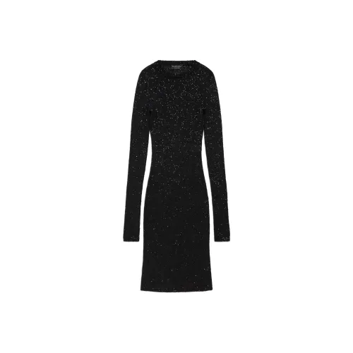 Balenciaga Длинное платье с длинными рукавами облегающий крой женское черное