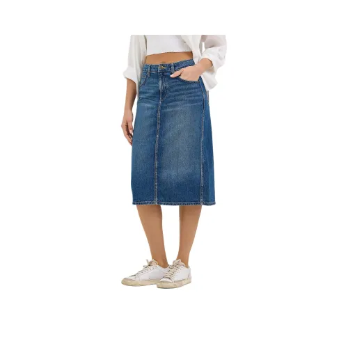 Lee Denim Long Skirt Women's Dark Blue