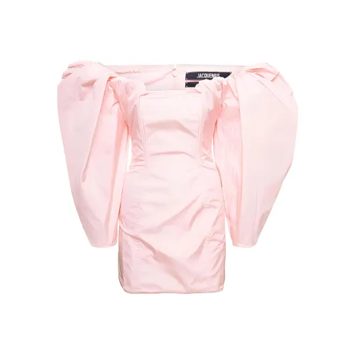 Jacquemus Розовые Женские Длинные Платья с Рукавами
