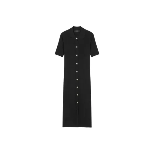 VERSACE SS24 Короткое платье с короткими рукавами женское черное