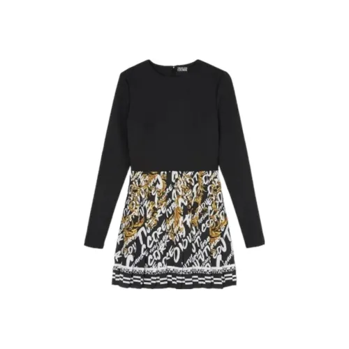 VERSACE JEANS COUTURE Черное Женское Длинное Платье с Рукавами