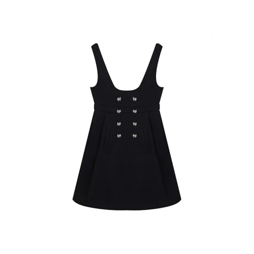 Ice Cream And Whale Без рукавов Платье Женское Черное