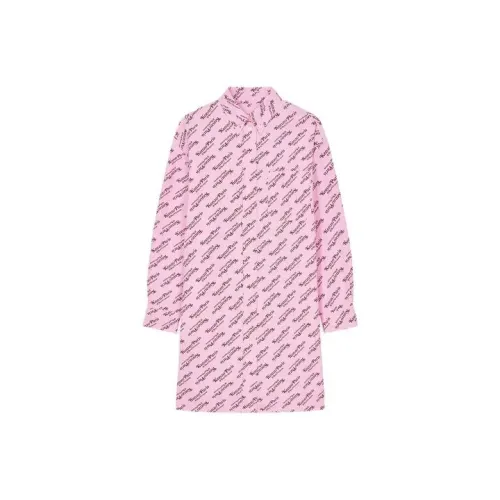 KENZO Розовые Женские Длинные Платья с Рукавами