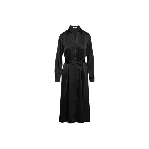 ARITZIA BABATON Literacy Satin Dress Long Sleeved Dress Women's Black Black