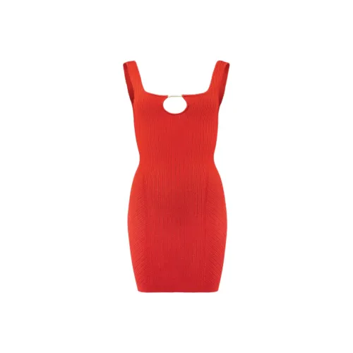 Jacquemus SS24 Мини Платье с Лопатками Slip Платье Женское Апельсин Апельсин