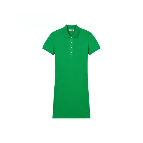 lacoste SIW/Бамбуковый зеленый Женские Платья с Коротким Рукавом