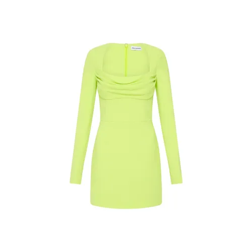REBECCA VALLANCE FW24 Длинное платье с длинными рукавами женское лаймово-зеленый