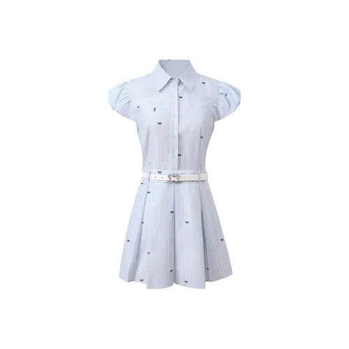 Nooidea Official Короткий рукав Платье Женское Синий