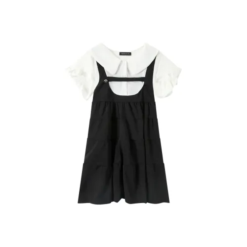 EIDOLON GRAIN Короткий рукав Платье Женское Черное