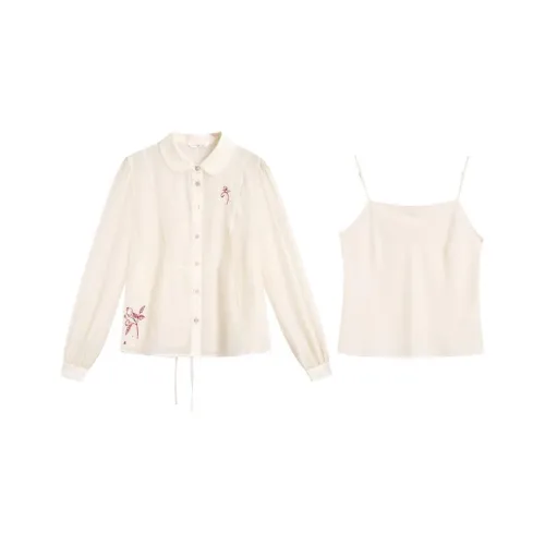 ZIHAN Повседневный костюм женский прозрачный нефритовый белый