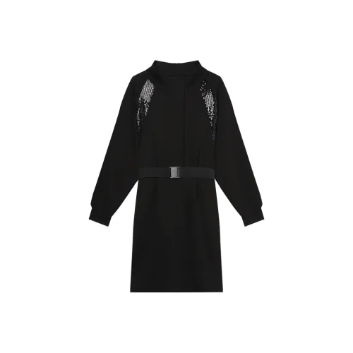 LOUISY AO Длинное платье с длинными рукавами женское черное