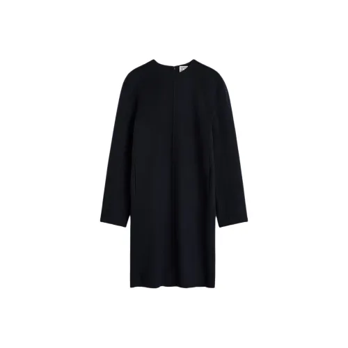 TOTEME FW24 Длинное платье с длинным рукавом женское морской синий