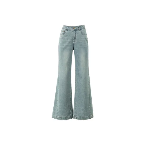 ONE SHALLOW Синие Женские Джинсы