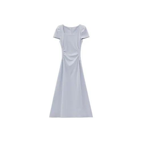 SYEEE WITH U Короткий рукав Платье Женское Синий