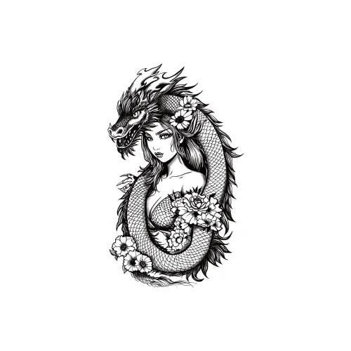 LIEJI Дракон Любовь Согласие Травяной Водонепроницаемый Временные Татуировки