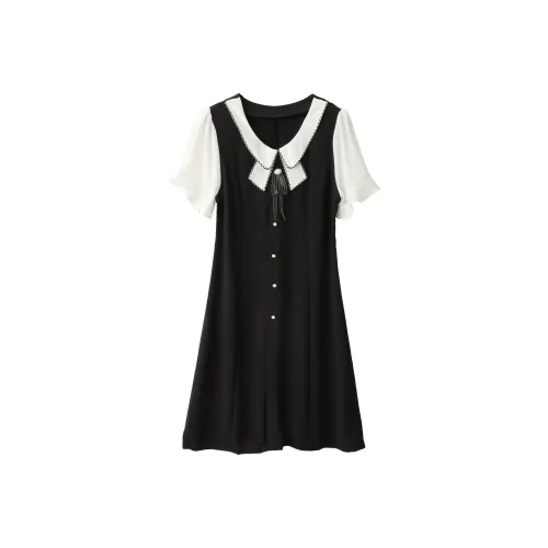 Huagaa Короткий рукав Платье Женское